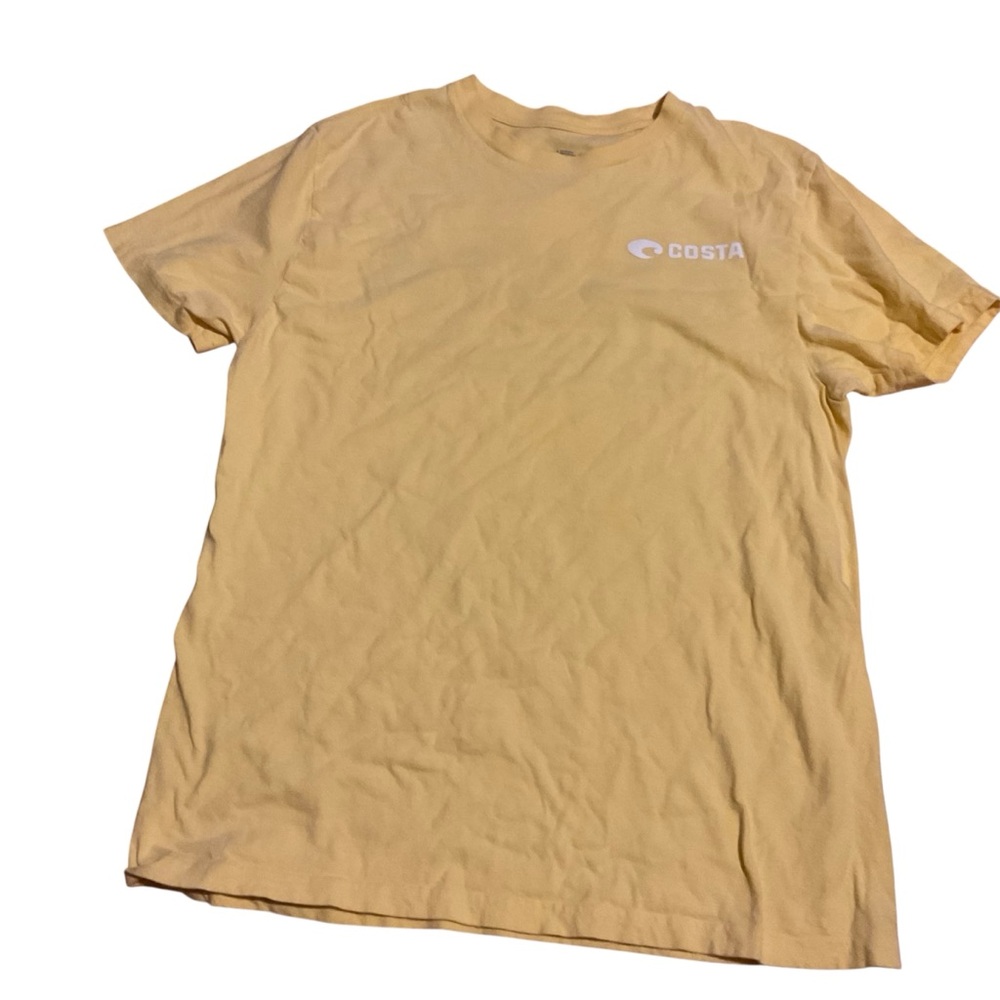 Costa fishing 100% cotton Yellow Short Sleeve Tee